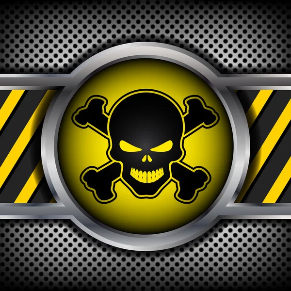 Danger sign with a skull — Stock Vector