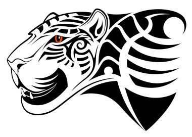 Leopard, tribal tattoo clipart