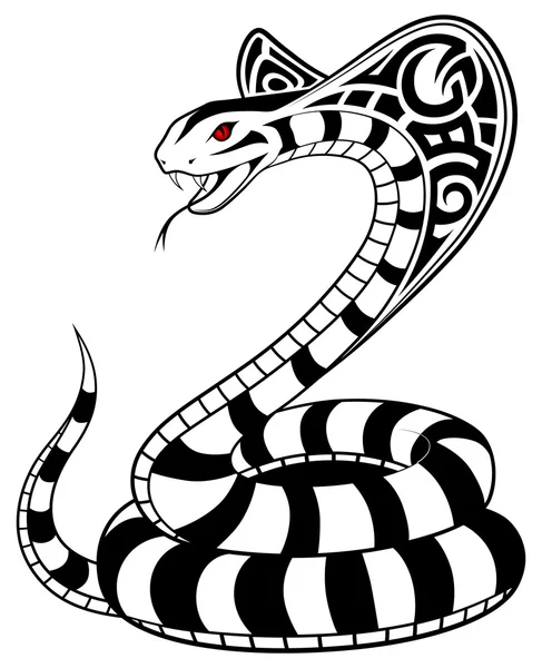 Serpiente vectorial, tatuaje tribal — Vector de stock