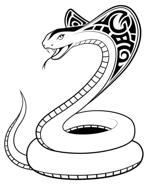 Vector Snake, tribal tattoo — Stock Vector