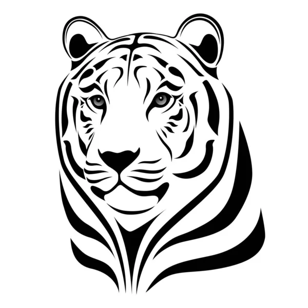 Tigre Abstracto Forma Tatuaje Vector De Stock