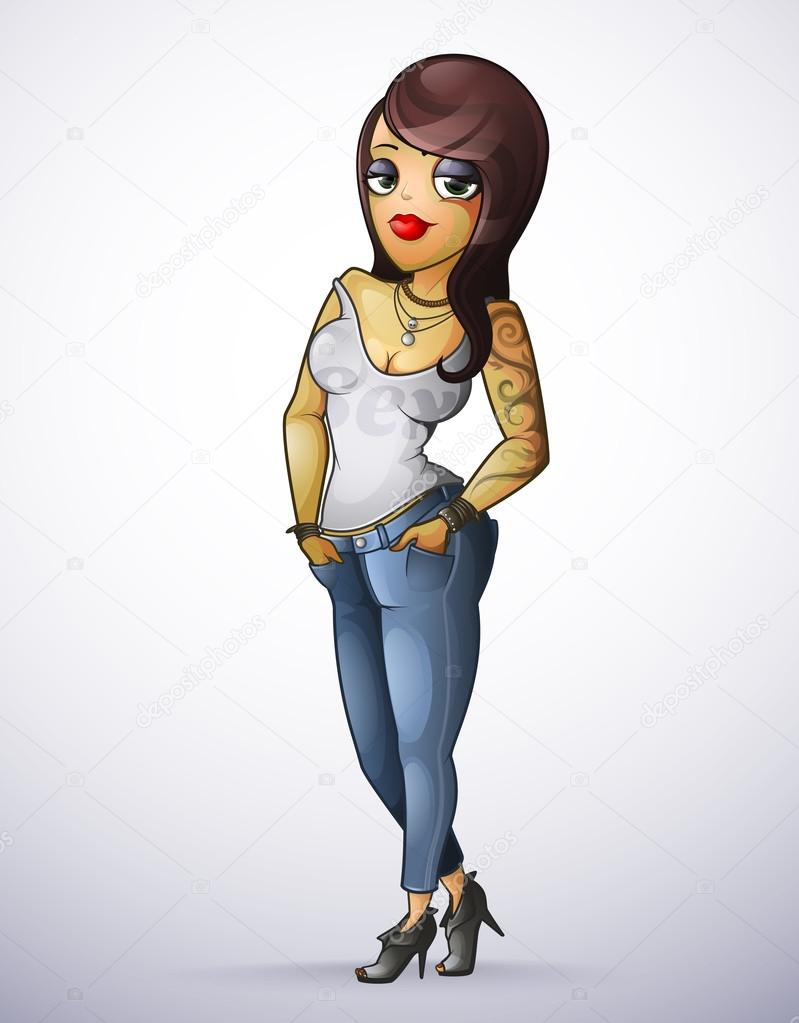 Sexy girl in a rock style Stock Vector Image by ©YuanDen