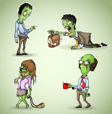 dört office zombi kümesi