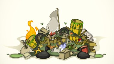 Pile of various garbage clipart