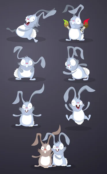 Conejos divertidos — Vector de stock