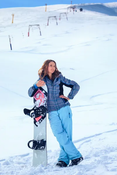 Snowboardåkare girl — Stockfoto