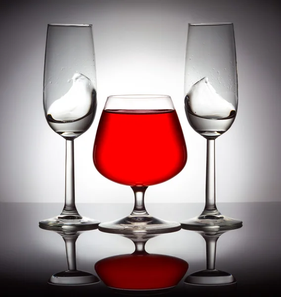 Stylish composition of three glasses — Stock Photo, Image