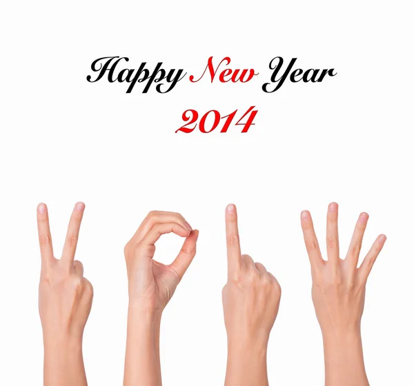 Hands forming number 2014 — Stock Photo, Image