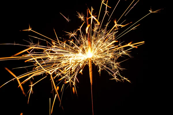 Burning christmas sparkler — Stock Photo, Image