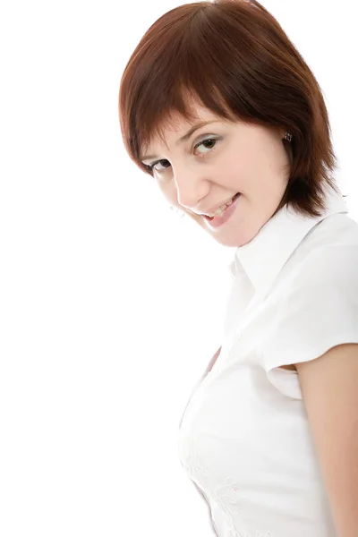 Beautiful girl in a white shirt — Stock Photo, Image