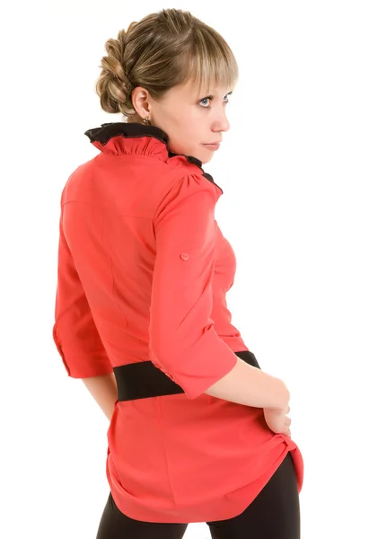 Mujer con un vestido rojo —  Fotos de Stock