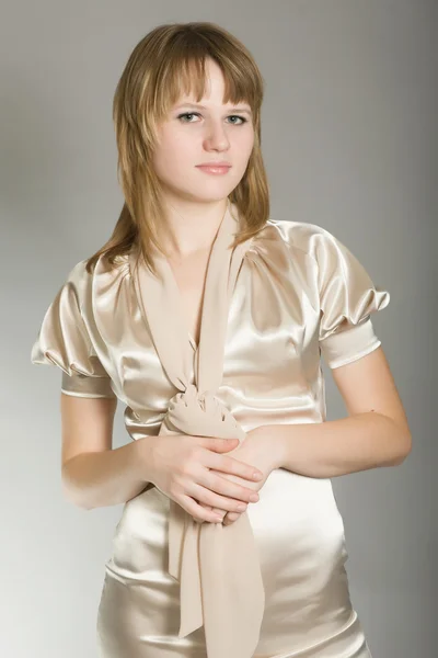 Menina bonita em um vestido inteligente — Fotografia de Stock