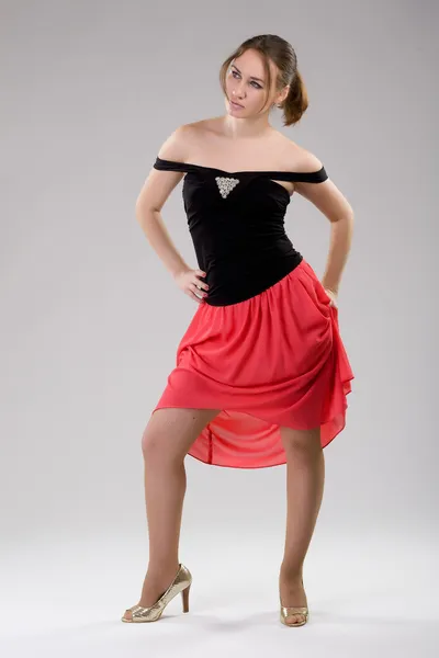 Karcsú nő egy intelligens ruha — Stock Fotó