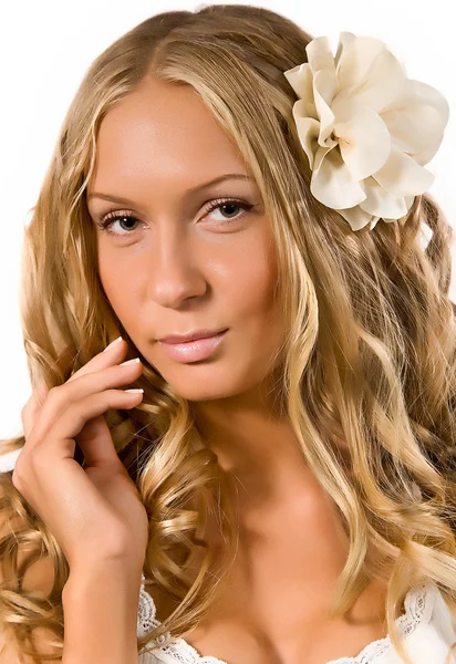 Girl with curly hair — Stock Photo, Image