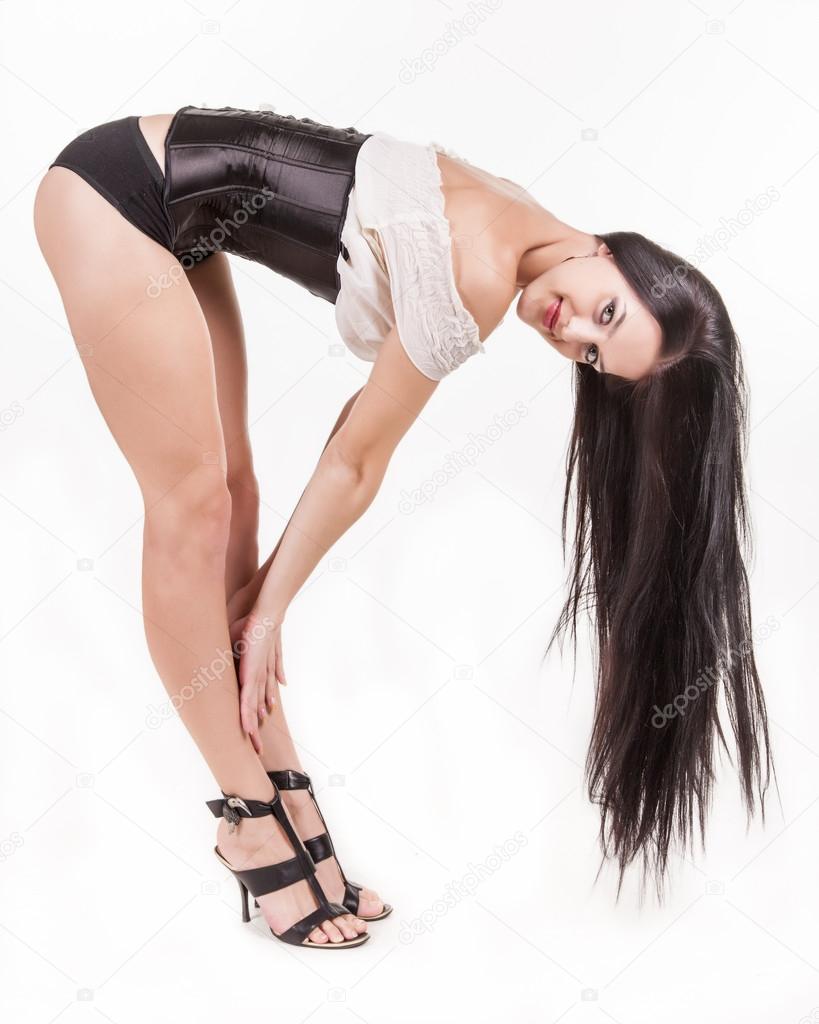 leggy girl with black hair