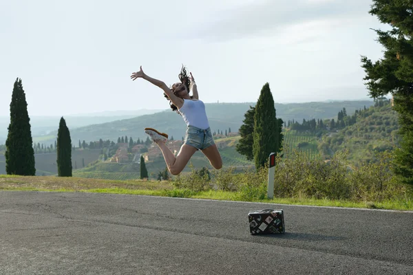 Jumping girl — Stock Photo, Image