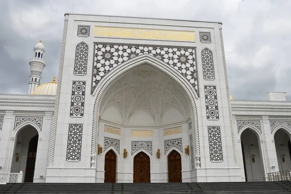 Shali Chechnya Republic Russia September 2021 White Mosque Prophet Muhammad — Stock Photo, Image