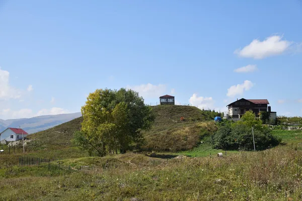 Paisaje Rural Pueblo Montaña Chechenia Rusia Vedeno Distrito República Chechenia — Foto de Stock