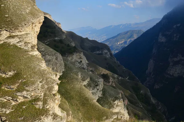 Paisagem Das Montanhas Cáucaso Chechênia Rússia Sítio Histórico Kharkaroi República — Fotografia de Stock