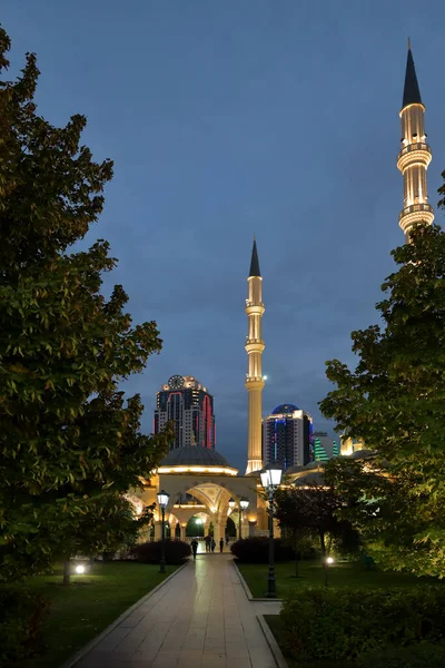 Grozny Chechnya Russia September 2021 Ahmad Kadyrov Mosque Heart Chechnya — Stock Photo, Image