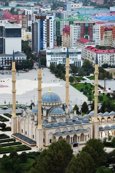 Grozny Chechênia Rússia Setembro 2021 Vista Cima Mesquita Ahmad Kadyrov — Fotografia de Stock