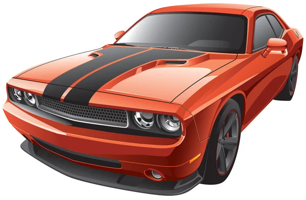 Laranja Muscle Car — Vetor de Stock