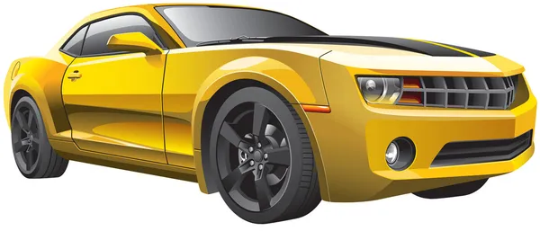 Carro muscular amarelo — Vetor de Stock