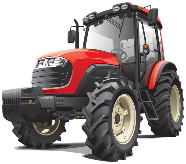 Tractor rojo — Vector de stock