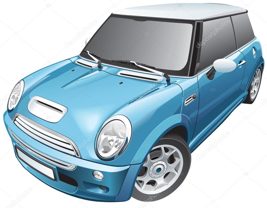 blue small car