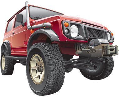 Kırmızı ralli jeep