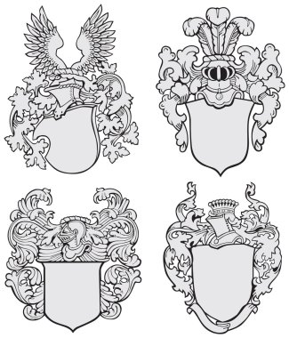 set of aristocratic emblems No3 clipart