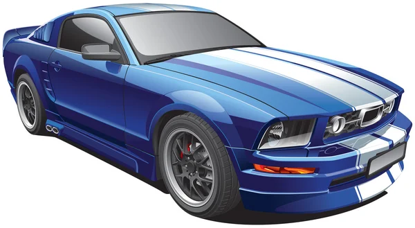 Coche muscular azul — Vector de stock