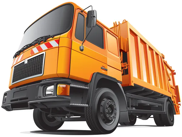 Compact garbage truck — Stock Vector