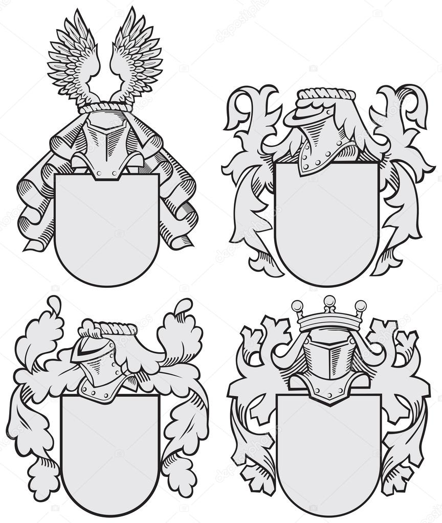 set of aristocratic emblems