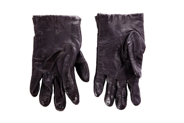 分離されたブラック クラシック手袋 — ストック写真