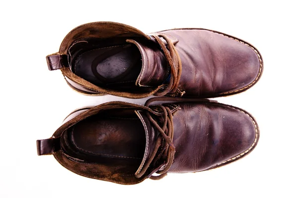 Старі старомодні коричневі черевики — Stockfoto