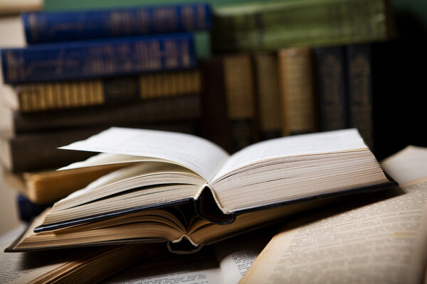 Open book in  Library