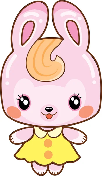 Lindo conejo en tecnología Kawaii — Vector de stock