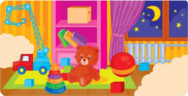 Painted children's room — Stock Vector