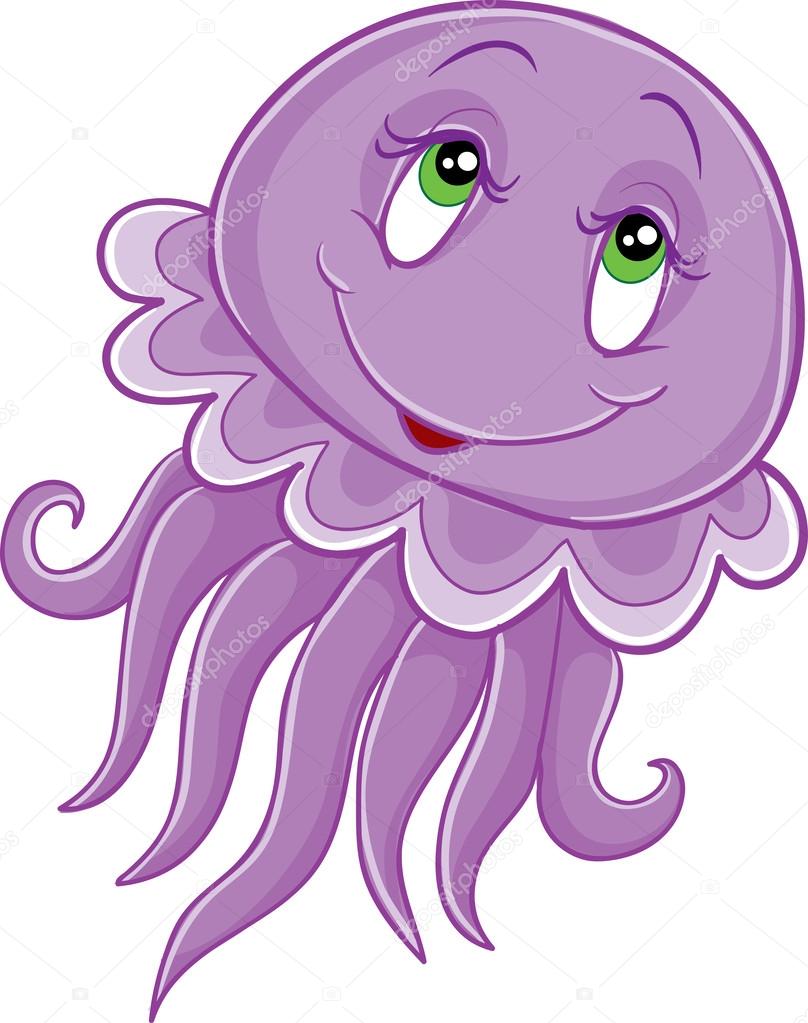 Pink jellyfish with big eyes