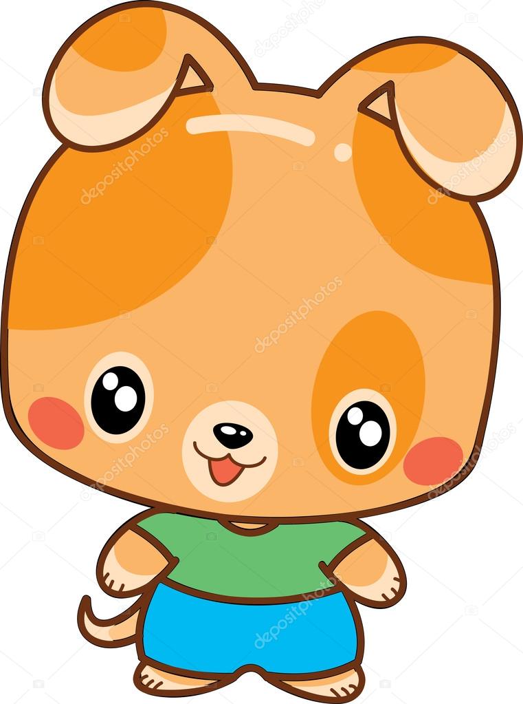 Cute puppy in the style of Kawaii