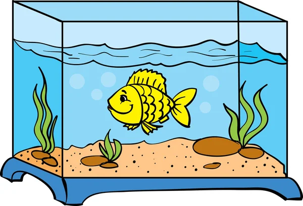 One small fish in an aquarium — Stock Vector