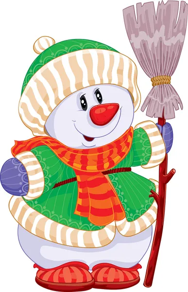 Kışın kayak kardan adam