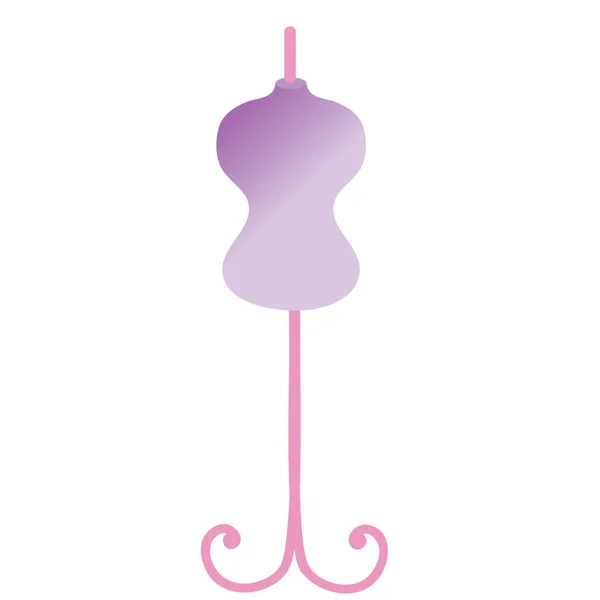裁缝师的紫色人体模型 白色背景上的孤立物体 矢量图解 — 图库矢量图片