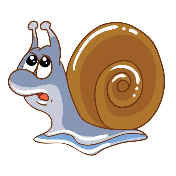 Personnage Escargot Mignon Levé Les Yeux Vers Ciel Dans Surprise — Image vectorielle