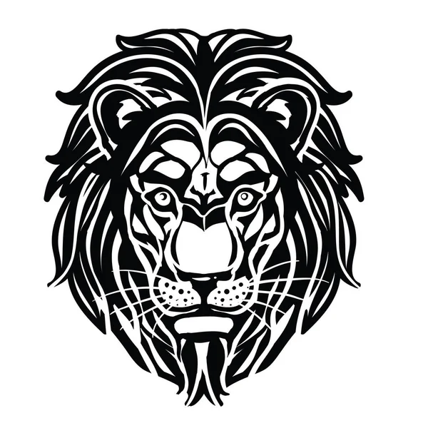 Стилизованная Голова Льва Шикарной Гривой Логотипом Изолированный Объект Белом Фоне — стоковый вектор