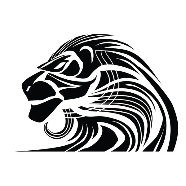 Cabeça Leão Estilizada Perfil Logotipo Objeto Isolado Fundo Branco Ilustração — Vetor de Stock