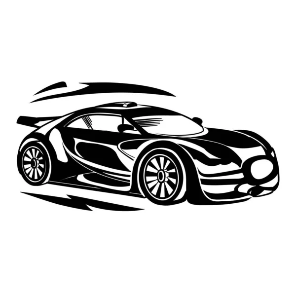 Coche Pasajeros Estilizado Objeto Aislado Sobre Fondo Blanco Ilustración Vectorial — Vector de stock