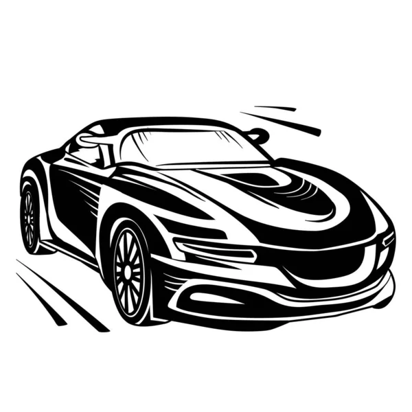 Estilizado Carro Esporte Logotipo Objeto Isolado Fundo Branco Vetor Eps — Vetor de Stock