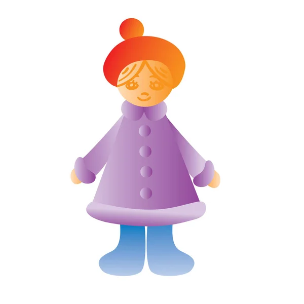Κορίτσι Χειμερινά Ρούχα Και Μπερέ Εικονογράφηση Κινουμένων Σχεδίων Απομονωμένο Αντικείμενο — Διανυσματικό Αρχείο